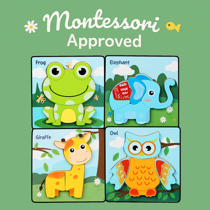 Totly™ Montessori Wooden Puzzle Set for Toddlers