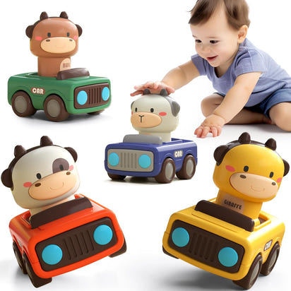 Push & Go Animal Racing Cars