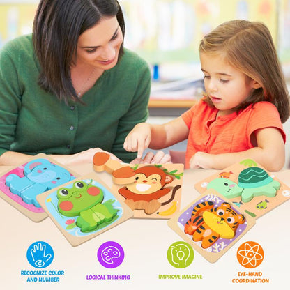Totly™ Montessori Wooden Puzzle Set for Toddlers